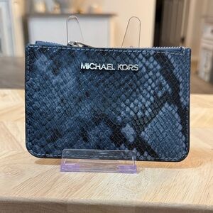 Michael Kors Dark Snakeskin Card Holder & Coin Pouch